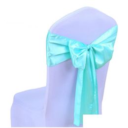 Sashes Wedding Chair Er Satin Fabric Bow Tie Ribbon Band Decoration El Party Supplies Drop Delivery Home Garden Textiles Covers Dht4J