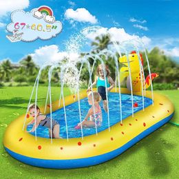 Inflatable Sprinkler Pool for Kids Dinosaur Kiddie Backyard Splash Pad Swimming Outdoor Water Toys 240521