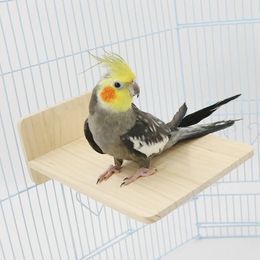 Solid wood bird toy rest platform parrot stand pet supplies rope small 240515