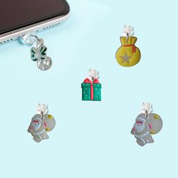 Cell Phone Straps Charms Fluorescent Christmas Cartoon Shaped Dust Plug Cute Anti For Usb Type C Charging Port Charm Compatible With A Otteg