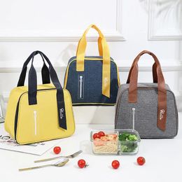 Storage Bags Portable Lunch Bag Waterproof Insulated Thermal Cooler Handbag Box Women Outdoor Convenient Tote Picnic Food