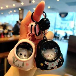 Keychains Lanyards Cute Bear Bag Small Night Light Keychains Kawaii Bags Hang Web Celebrity Atmosphere Light Key Chain Q240521