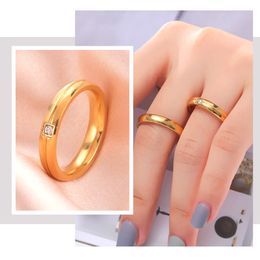 Simple Rhinestone Men S Stainless Steel Ring Wedding Band Couple Finger Rings Jewellery Gifts Engagement Anniversary Trend