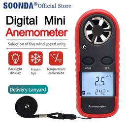 2 in 1 Mini Anemometer Portable Anemometro Thermometer Wind Speed Gauge Metre Windmeter 30m/s LCD Digital Hand-held Anemometer