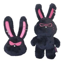 Stuffed Plush Animals ATEEZ Keychain Cartoon Cute Plush Hair Band Black Long Ear Pendant Bag Accessorie Key Ring Kpop Idols YeoSang San Fans Gift Q240521