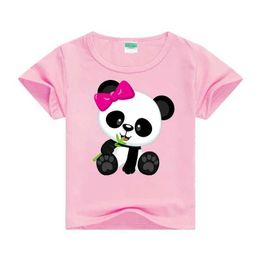 T-shirts New 2019 Kids T Shirt Cartoon Funny Panda T-shirts Summer Costume Baby Boys Girls Clothing Children T Shirts Childrens Wear Y240521