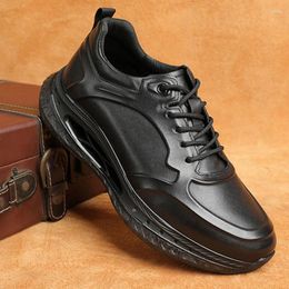 Casual Shoes Trendy Genuine Leather Men Leisure Cowhide Sports Daily Walking Original Air Cushion Sneakers Outdoor Street