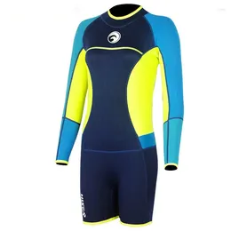 Women's Swimwear 1.5mm Neoprene Diving Suit Surfing Sun Protection Clothing Long-sleeved Shorts Snorkelling Keep Warm For Water Sports