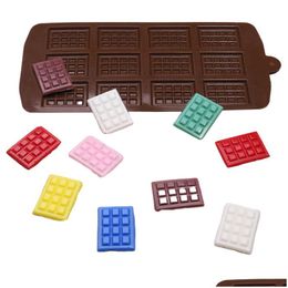Baking Moulds 21X10Cm Sile Mini Chocolate Block Bar Mod Mold Ice Tray Cake Decorating Jelly Candy Tool Diy Molds Kitchen Drop Delivery Dhaij