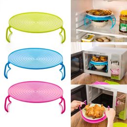 Kitchen Storage 1PC Multifunction Microwave Oven Shelf Heating Layered Steaming Food Tray Rack Holder Dish Organizer Tool Accessory