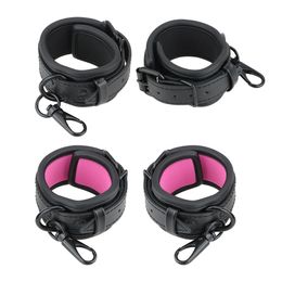 Sexy Adjustable Leather Handcuffs For Sex Toys For Woman Couples Hang Buckle Link Bdsm Bondage Restraints Exotic Accessories