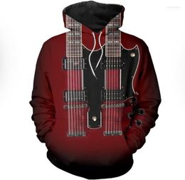 Men039s Hoodies Sweatshirts Double Neck Guitar 3D All Over Printed Clothing Unisex Casual Men Women Long Sleeve SweatshirtHo3530980