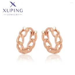 Hoop Earrings Xuping Jewellery Fashion Round Shape Elegant Rose Gold Colour Hoops For Women Commemoration Day Wish Gift 14E2412024