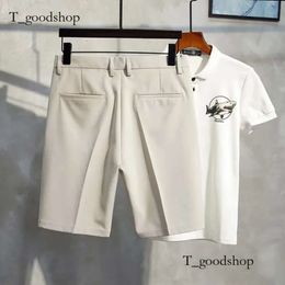 Men Summer Shorts Korean Fashion Business Casual Chino Office Trousers Cool Breathable Clothing Solid Colour F80