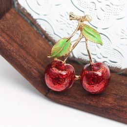 Brooches Creative Cherry Brooch Cute High-end Women's Fashion Atmosphere Buckle Pin