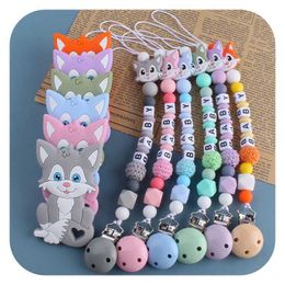 Pacifier Holders Clips# 1-2 personalized name baby pacifiers teeth dentures clamp chains baby pacifier toy accessories d240521