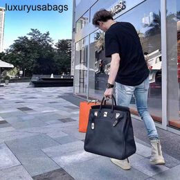 Tote Bags 40cm Hac Handbags Designer Bag Handmade Extra Large 40 Capacity Travel Mens and Womens Genuine Leather Business Luggage Rj