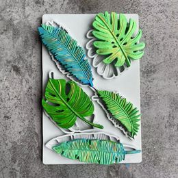 Monstera Leaf Shape Peacock Cookies Stencil Coffee Decor Stencils Drawing Template Cake Decorating Tools Baking Accessories