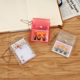 Transparent Cosmetic Bag Pvc Glitter Coin Purse Headphone Small Bag Cosmetics Lipstick Storage Bag Ins Chain Wholesale