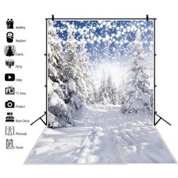 Other Event Party Supplies Winter Forest Backdrop For P Ography Snow Scenery Snowflake Natural Landscape Christmas Baby Portrait B Dhi7G