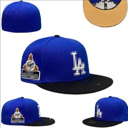 Men's Dodgers Baseball Full Closed Caps Los Angeles Snapback SOX Letter Bone Women Colour All 32 Teams Casual Sport Flat Fitted hats NY Mix Colours Size Casquette a31