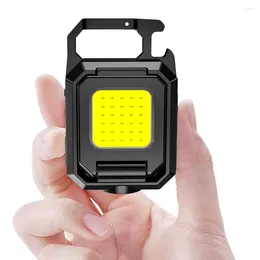 Flashlights Torches XPE Mini Keychain Light 1000LM COB LED Pocket Type-C USB Rechargeable IPX4 Waterproof For Outdoor Camping