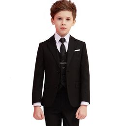 Boys Black 007 Wedding Suit Kids Formal Blazer Clothing Set Gentleman Children Day Graduation Chorus Performance Dress Costume 240521