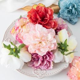 Decorative Flowers 100pcs Artificial Peony Wedding Bridal Party Christmas Home Decoration Garden Arches Diy Gift Box S Head
