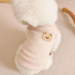 Dog Apparel Cartoon Bear Vest With Velvet Polyester/Velvet Soft Print Coat Warm Pattern Puppy Sweater Spring