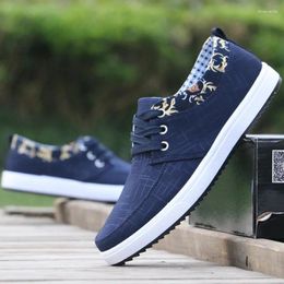 Casual Shoes Large Size Men's Canvas Fashion Trend Board Lace-up Rubber Sole Cloth All-match Trendy