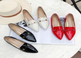 Top Quality Sequins Heels Red Black White Office Dress Shoes Genuine Leather Women Loafers Shoes Casual Shoes 2019 New Ar2257402