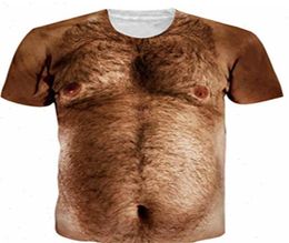 3d Print T Shirt For Men Animal Naked Hairy Man Nude Skin Chest Muscle Funny Tshirt Harajuku Fake Shirts Stranger3488190