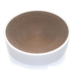 Cat Beds & Furniture Creative Replace Round Scratcher Pad Board Grinding Claws Cardboard Corrugated Paper Kitten Scrapers Pet Supplies Dh139