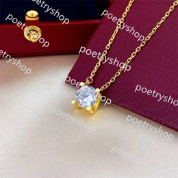 Colares de pingentes de designer jóias colar de colar de diamante para mulheres 18k Rise Gold Silver Tennis Colar Jóias de luxo para festa de aniversário
