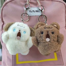 3PCS Cute Cartoon Keychains Keyring Cat Plush Pendant Doll Keychain Backpack Ornament Friend Couple Phone Charm Accessories Jewelry