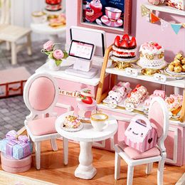 Wooden DIY Doll Miniature House Kit Making Room Toys Home Bedroom Decorations With Furniture 3D Puzzle Toy Birthday Gifts