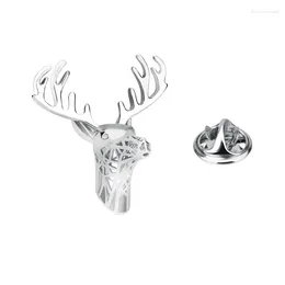 Brooches SAVOYSHI Silver Color Deer Shape Lapel Pin Pins Fine Gift For Mens Collar Party Engagement Brand DIY Jewelry