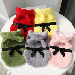 Dog Apparel Autumn And Winter Est Pet Cat Clothing Fur Two Feet Coat With Bow Decoration Supplies For Small Medium-sized Dogs