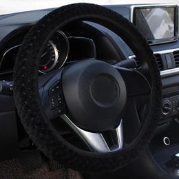 Steering Wheel Covers Winter Pearl Velvet Auto Decoration Soft Warm Plush Car Accessories Universal Cover Car-styling