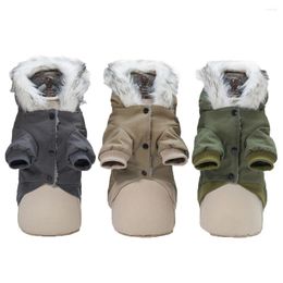 Dog Apparel Stylish And Handsome Military Style Pet Winter Clothes Two Legs Coats Jackets For Small Dogs Clothing