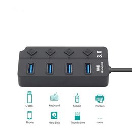 2024 USB HUB 3.0 4 7 Port Smart Phone Charger Multi For Ipad MacBook Pro Computer PC Notebook Laptop Accessories With Power Adapterfor