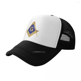 Ball Caps Classic Freemason Gold Square Masonic Trucker Hat For Men Women Custom Adjustable Unisex Baseball Cap Summer Hats Snapback