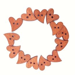 100pcs Wooden Heart-Shaped Buttons, Wooden Vintage Buttons For Clothing Sewing, Craft, And DIY Projects & More!