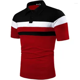 Men's Polos Polo Shirt Short Sleeve T Contrast Colour Men Clothing Summer Streetwear Casual Fashionable Tops