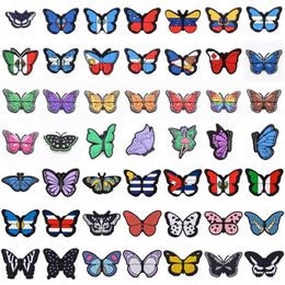 Ready to Ship Colorful Shoe Charms Butterfly Soft Pvc Charms for Clog Flying Butterfly Shoe Charms