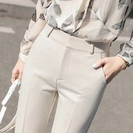 Women's Pants Suit For Women Draping Effect High Waist Slimming Professional Summer 2024 Cigarette Ankle-Length Skin