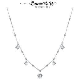 U 3CT Necklace 5 Stones D Colour VVS1 Lab Diamond Pendant Neck Chain For Woman Wedding Fine Jewellery Gift 240515