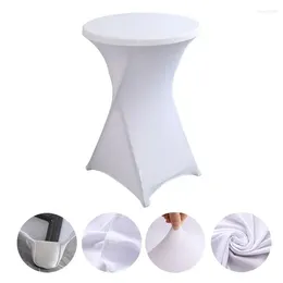 Table Cloth Cocktail Spandex Bar El Wedding Party White Cover 60/80cm Diameter Multi-color Stretch Round Tablecloth