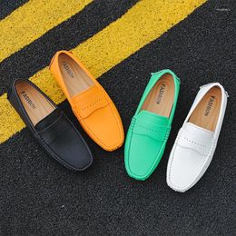 Casual Shoes Green For Men Slip On Loafers Trend Sneakers Flat Business Boat Large Size 49 Leather