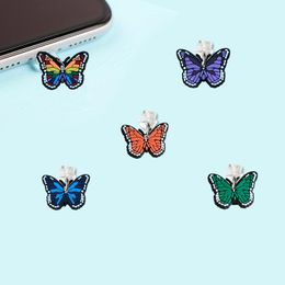 Other Cell Phone Parts Butterfly Cartoon Shaped Dust Plug Charm For Android Phones Anti-Dust Plugs Charge Port Type-C Cute Anti Stoppe Otpjd